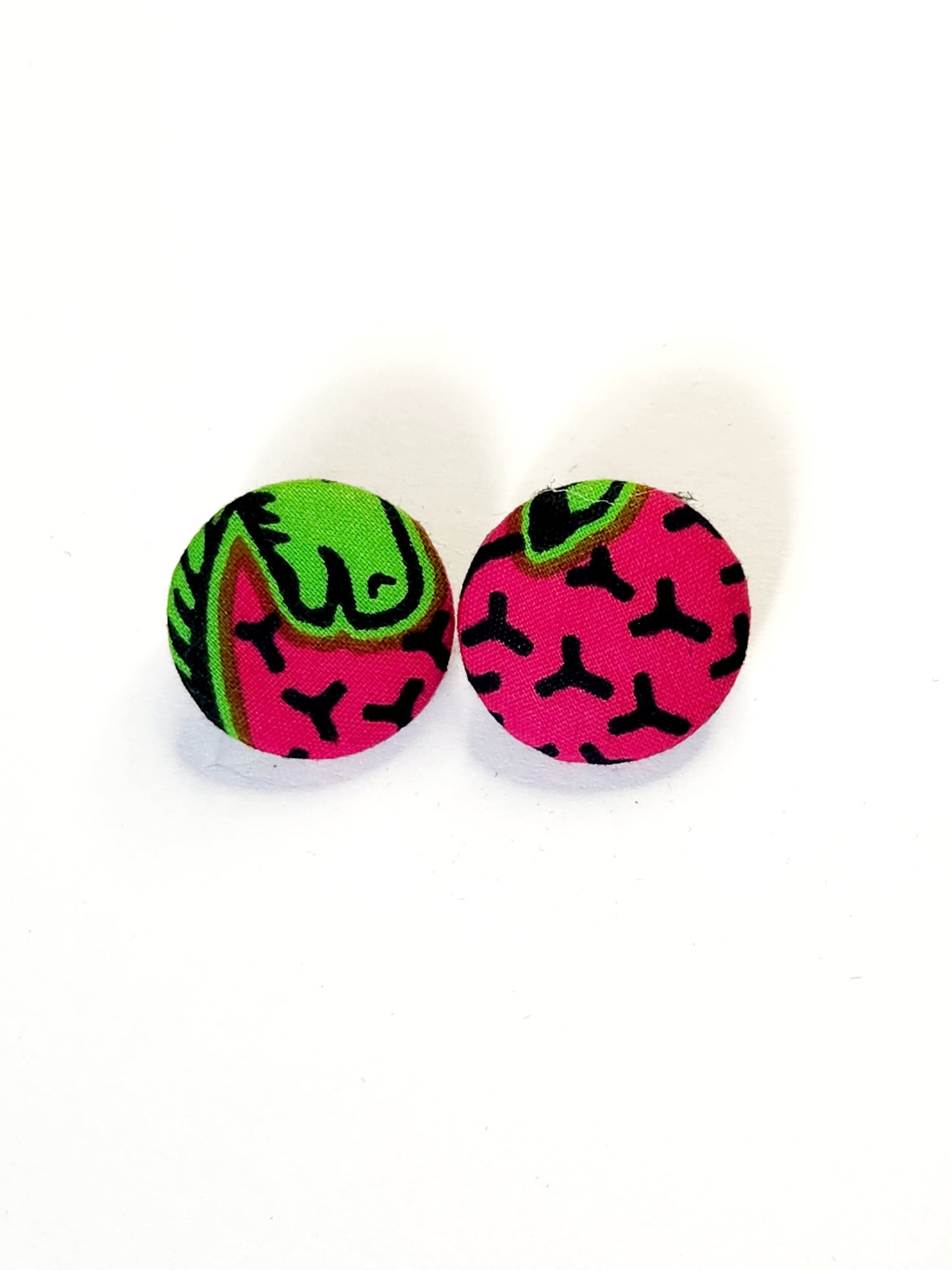 Boucles d'oreilles Sanjola en tissu wax imprimé africain