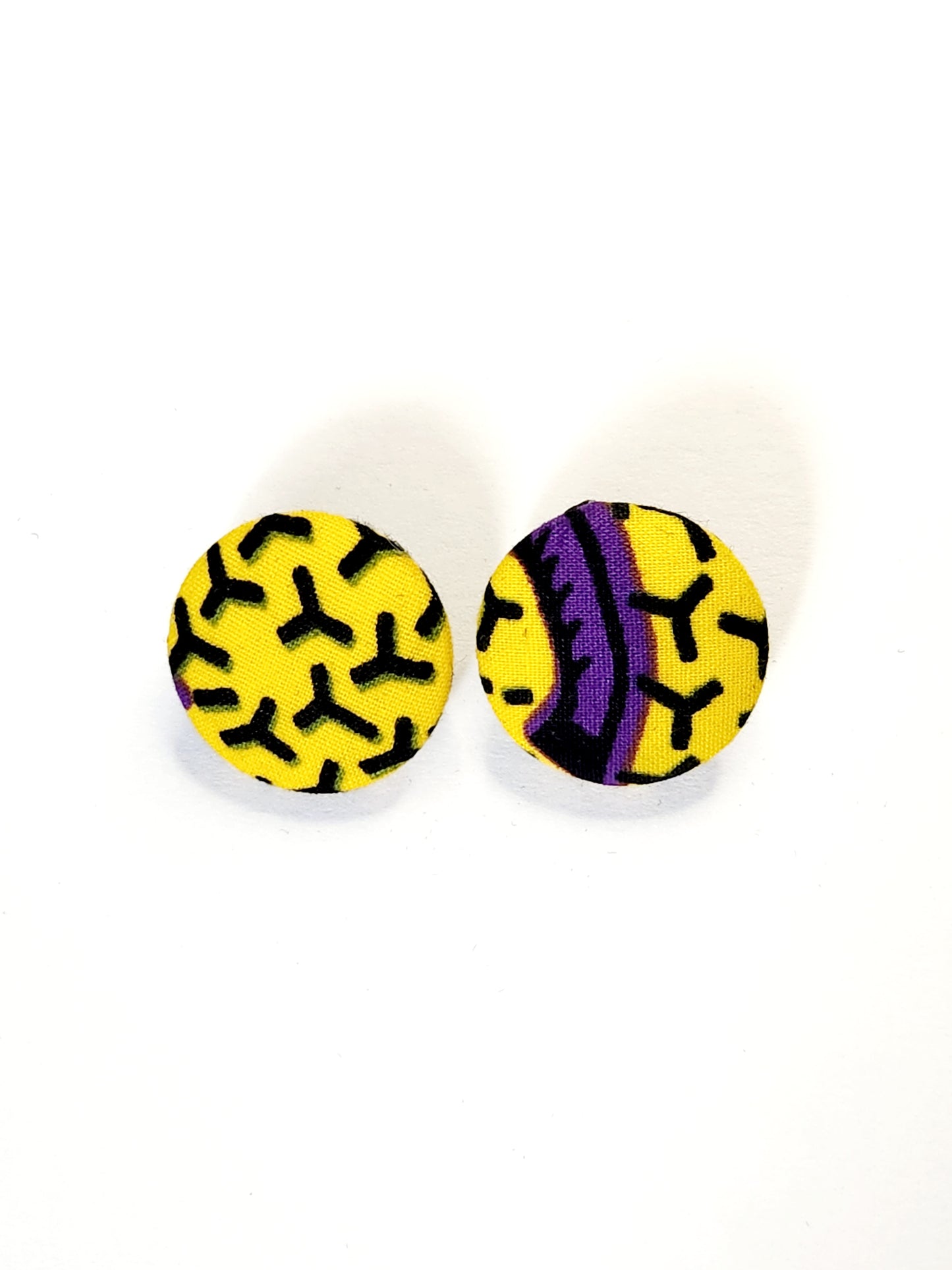 Boucles d'oreilles Sanjola en tissu wax imprimé africain