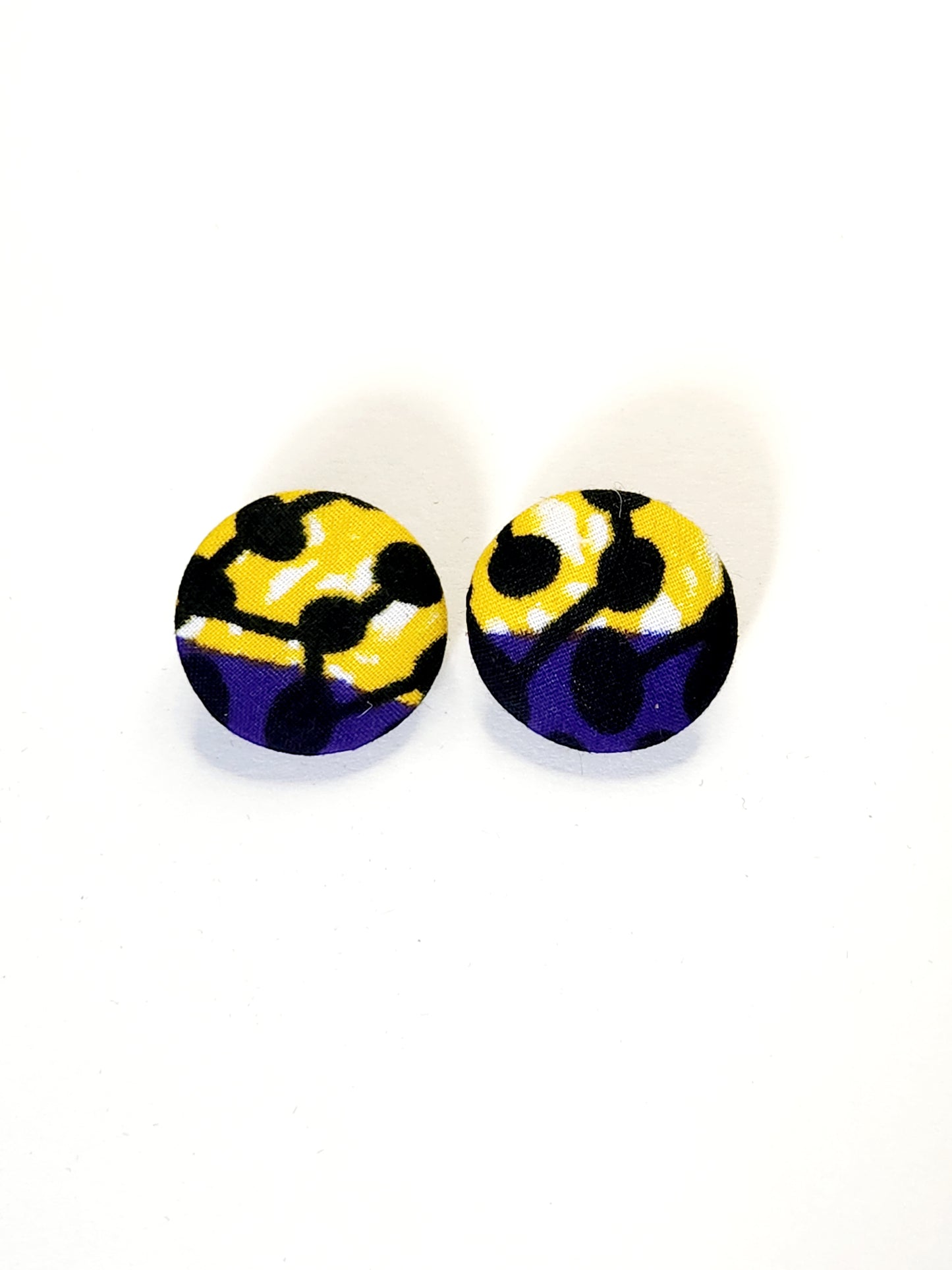 Boucles d'oreilles Sanjola en tissu wax imprimé africain