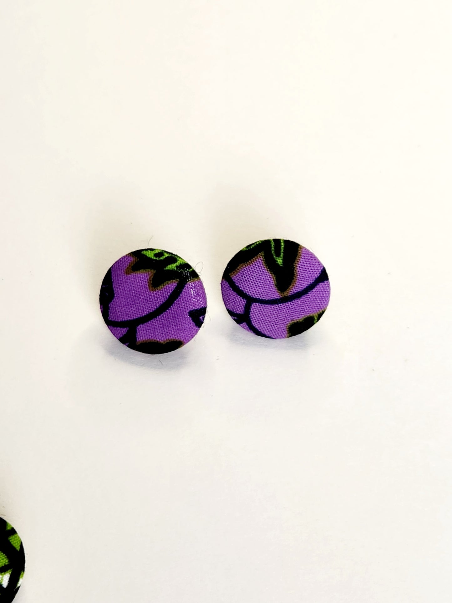 Boucles d'oreilles Sanjola en tissu wax imprimé africain