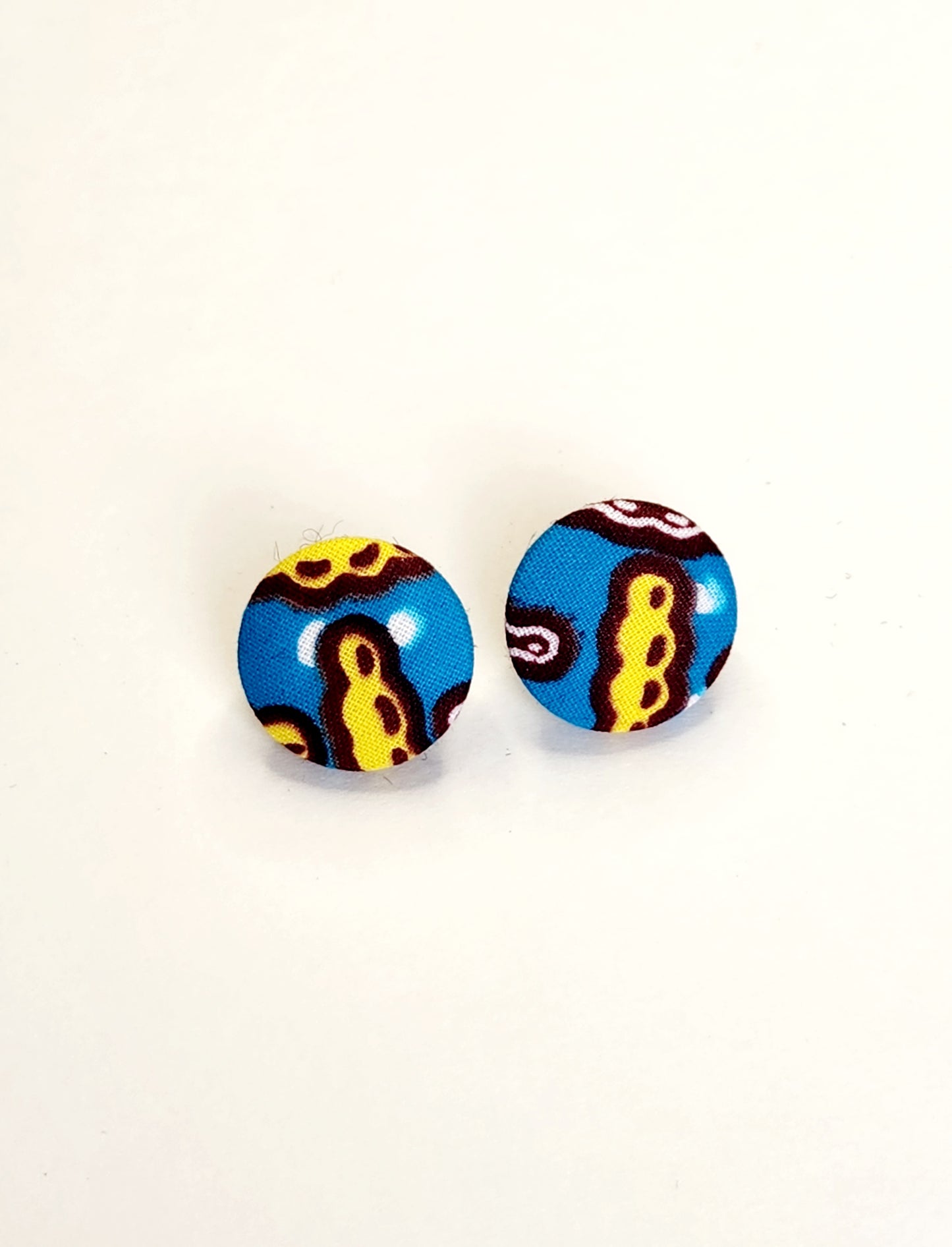 Boucles d'oreilles Sanjola en tissu wax imprimé africain