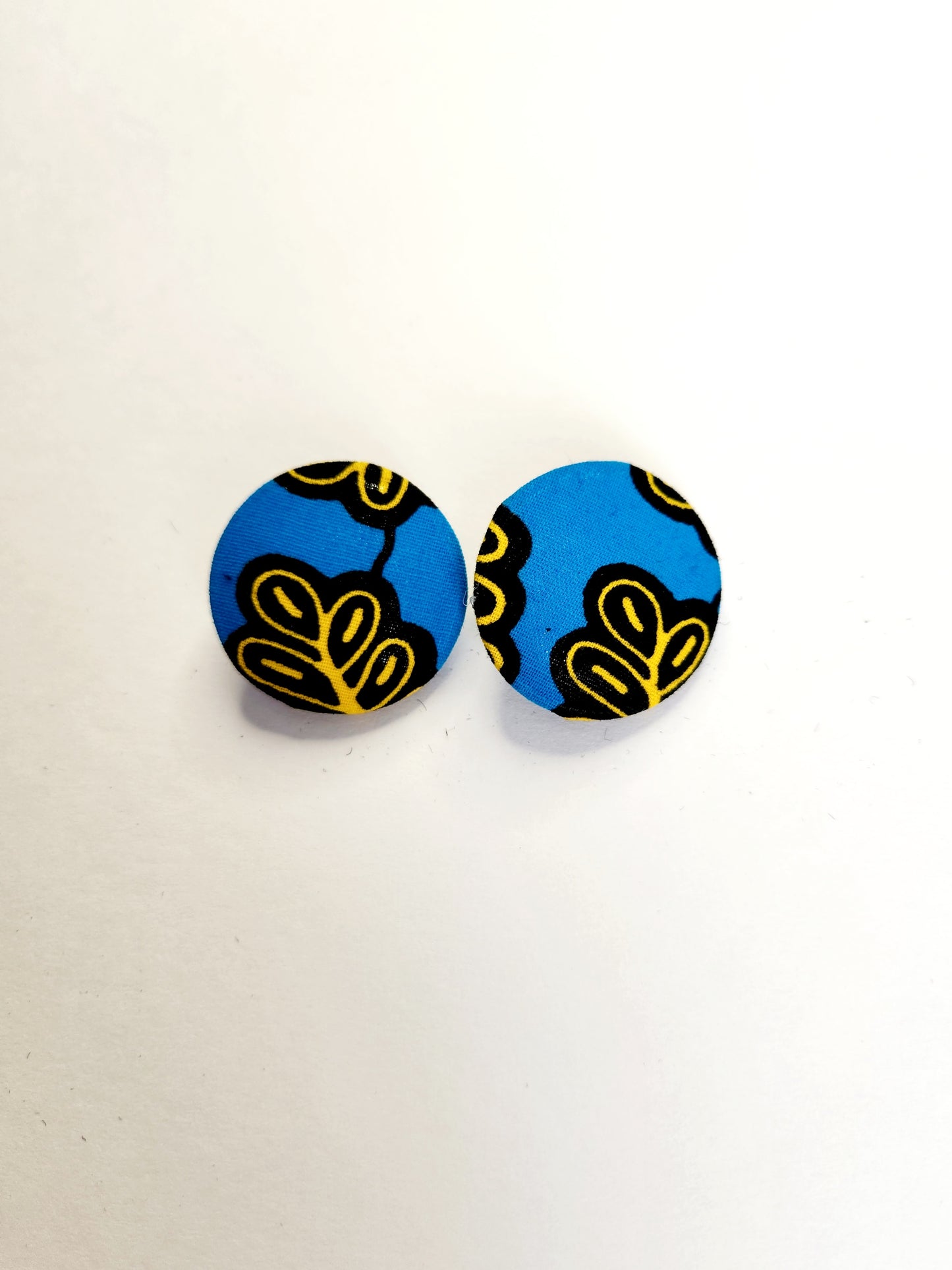 Boucles d'oreilles Sanjola en tissu wax imprimé africain
