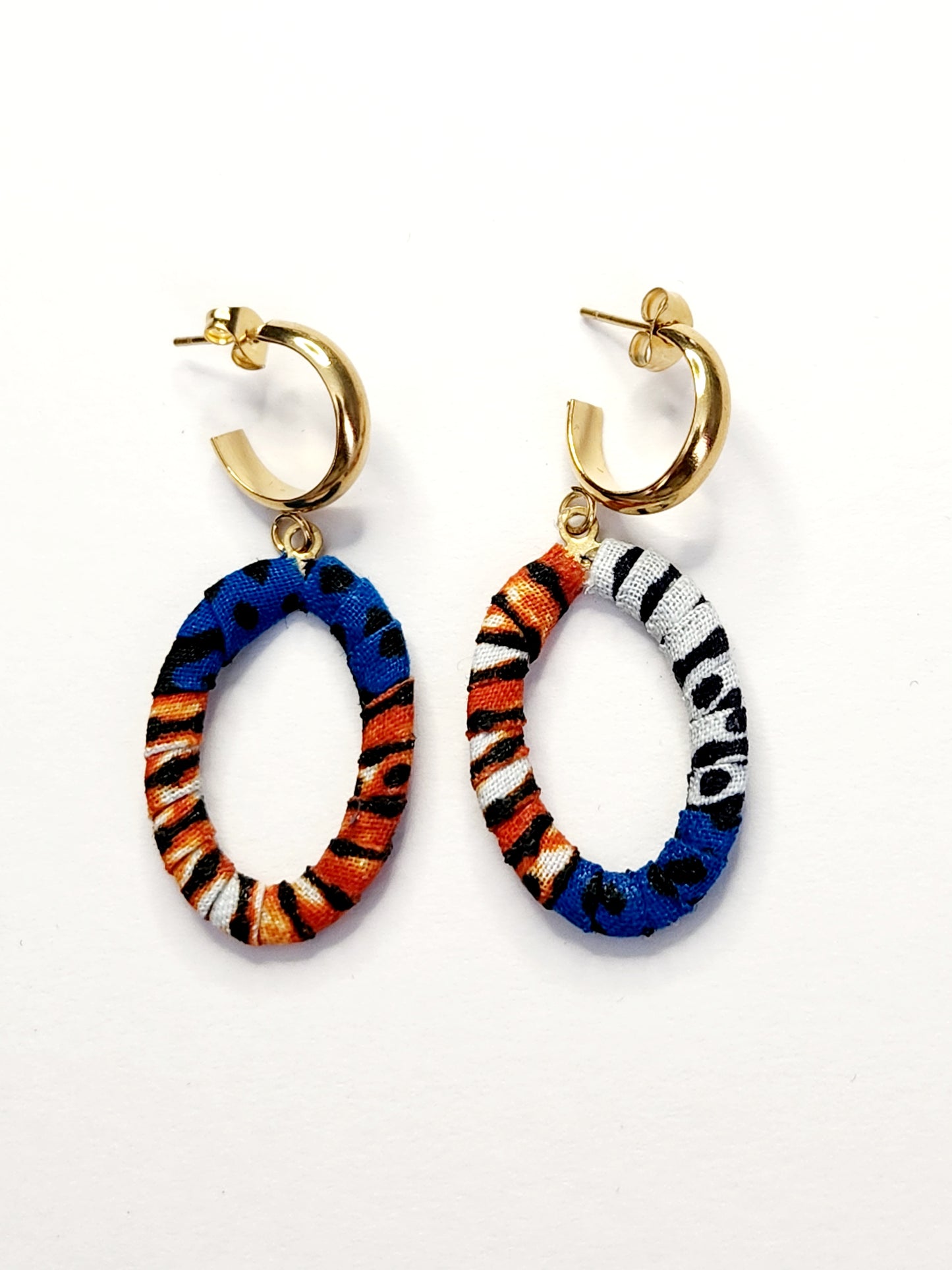 Boucles d'oreilles Boulé en tissu wax