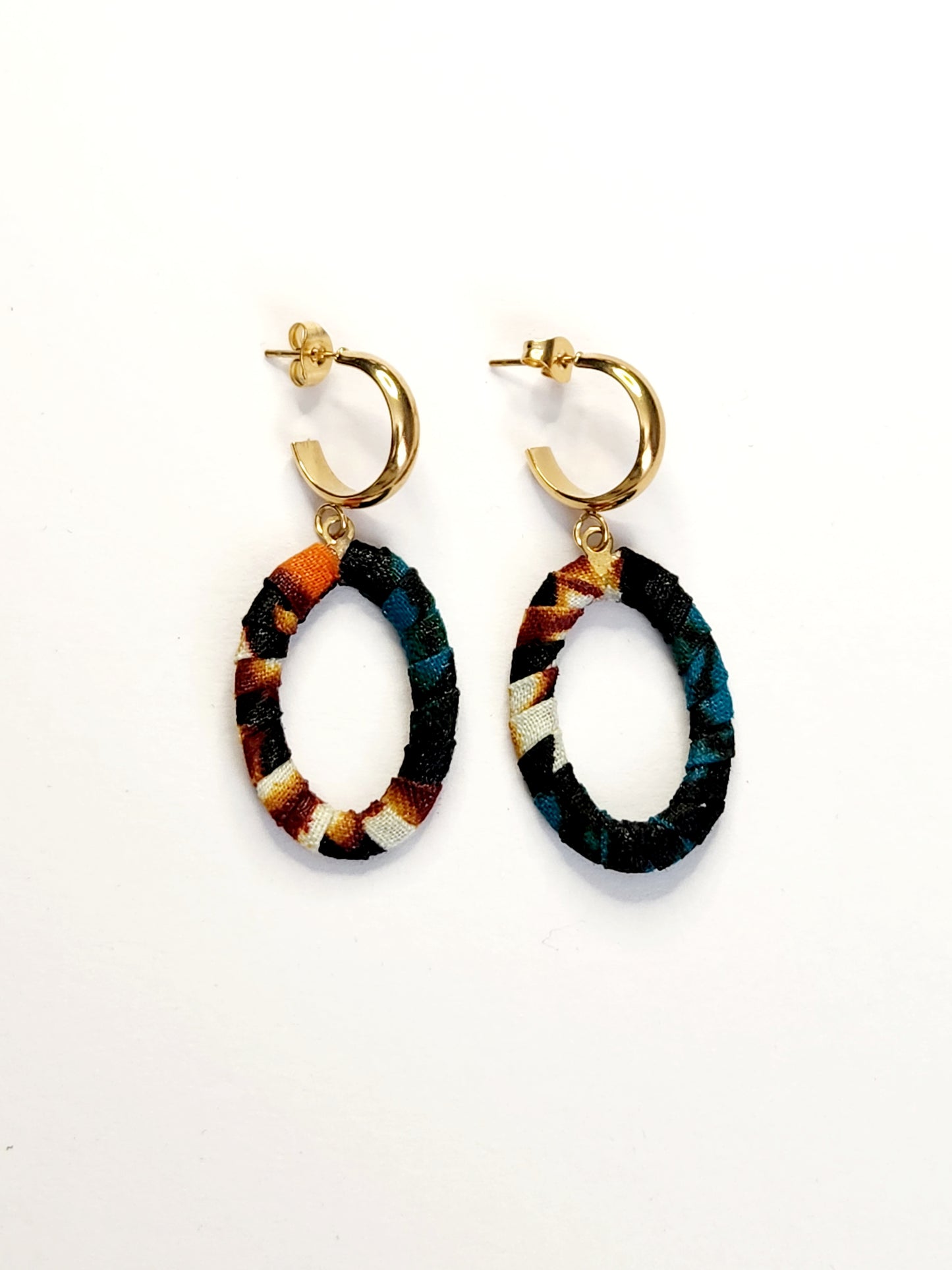 Boucles d'oreilles Boulé en tissu wax