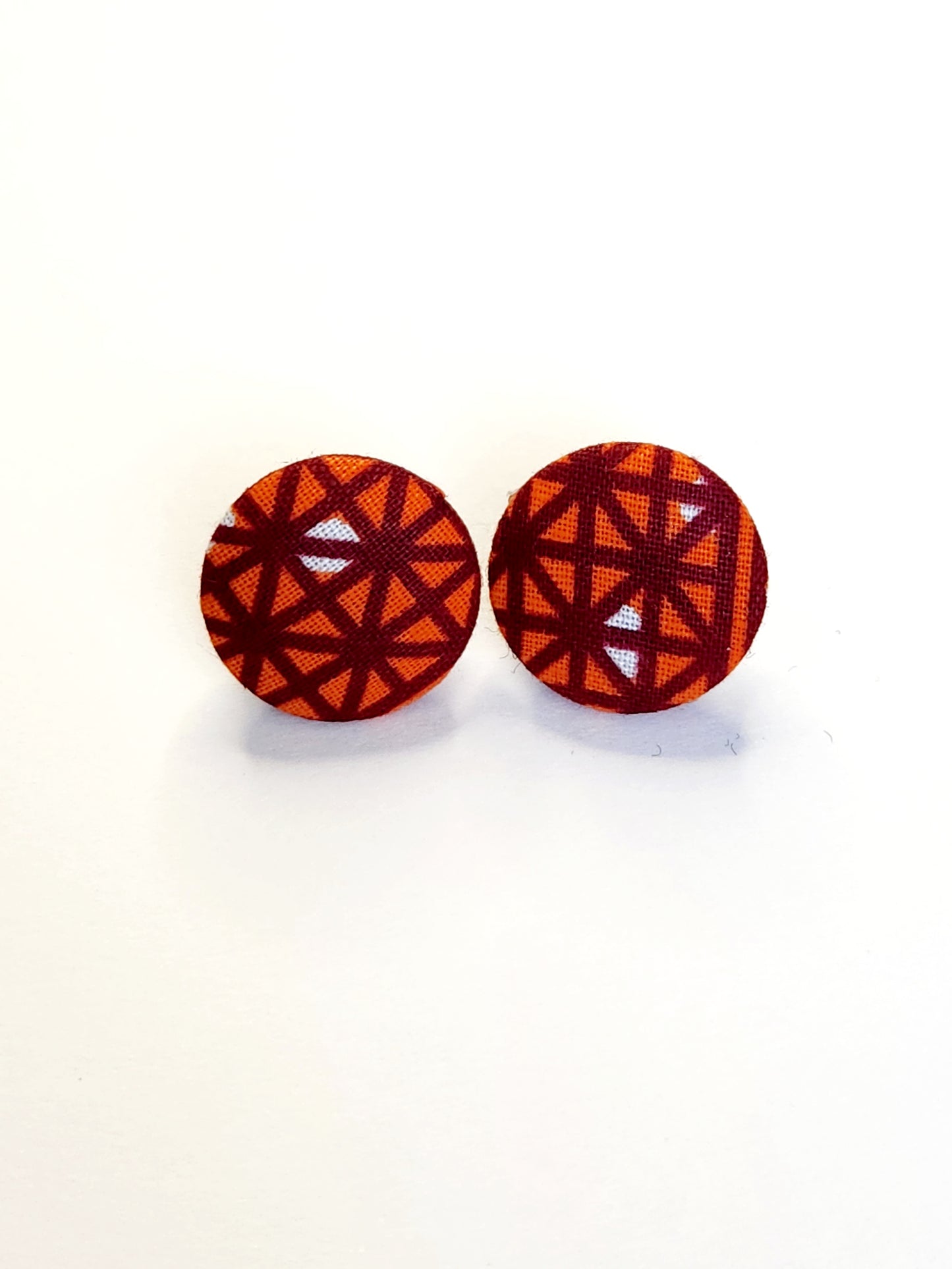 Boucles d'oreilles Sanjola en tissu wax imprimé africain