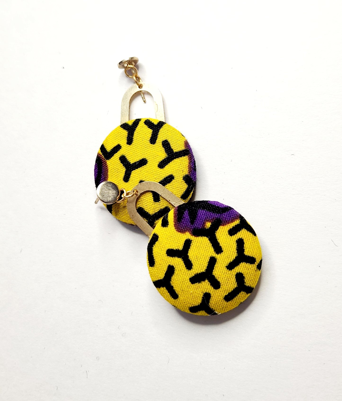Boucles d'oreilles Kwela en tissu wax imprimé africain