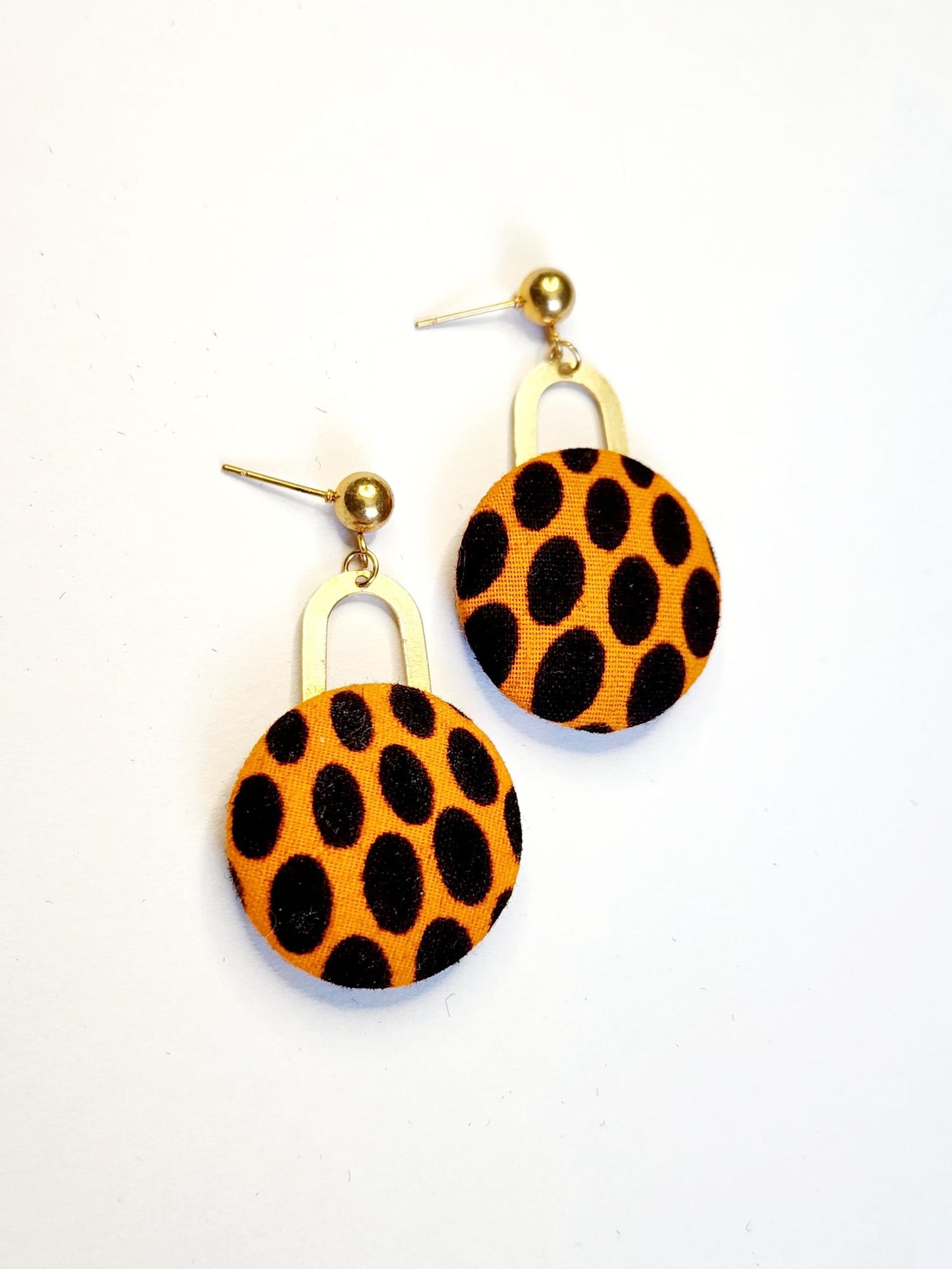 Boucles d'oreilles Kwela en tissu wax imprimé africain