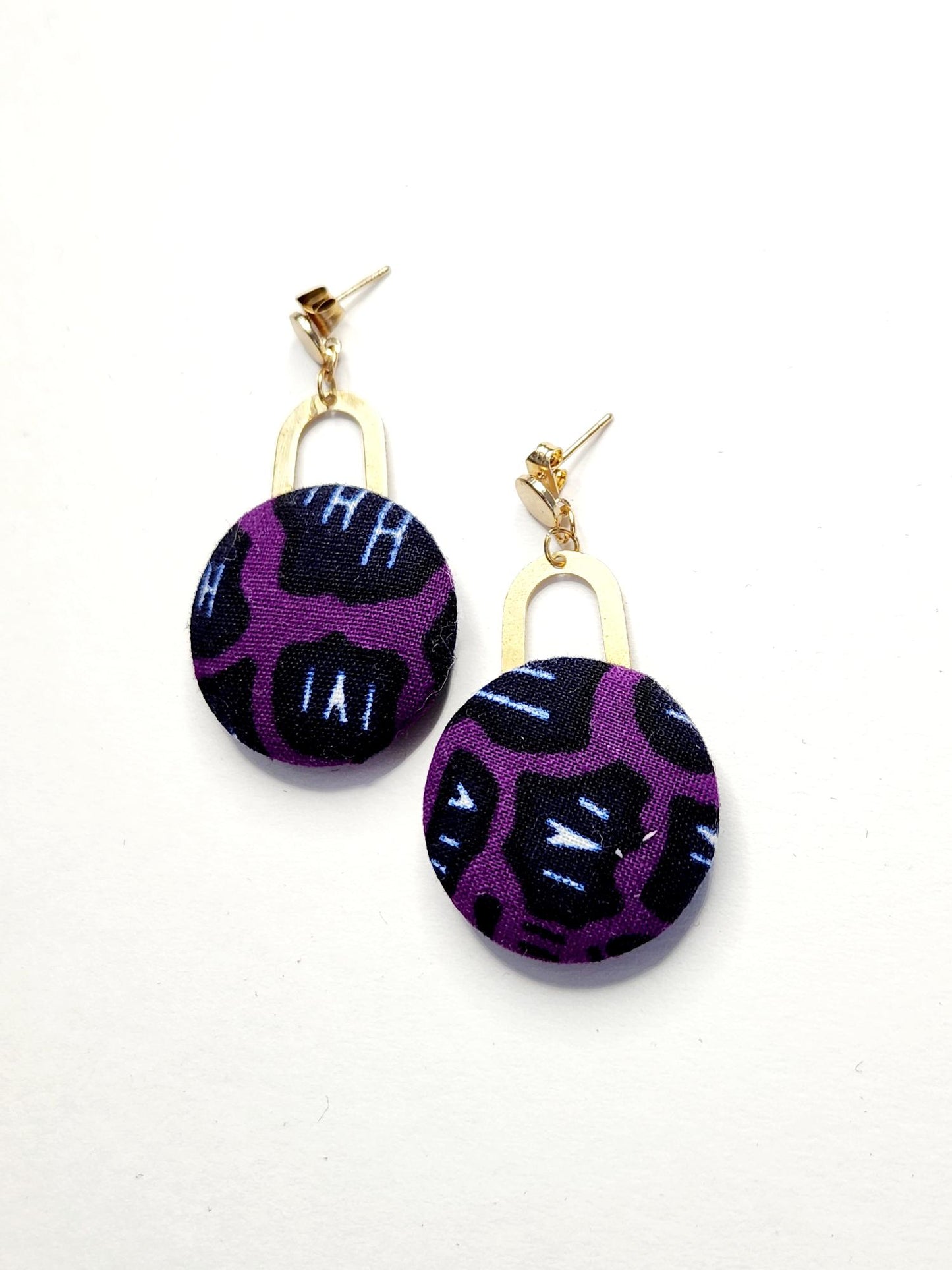 Boucles d'oreilles Kwela en tissu wax imprimé africain