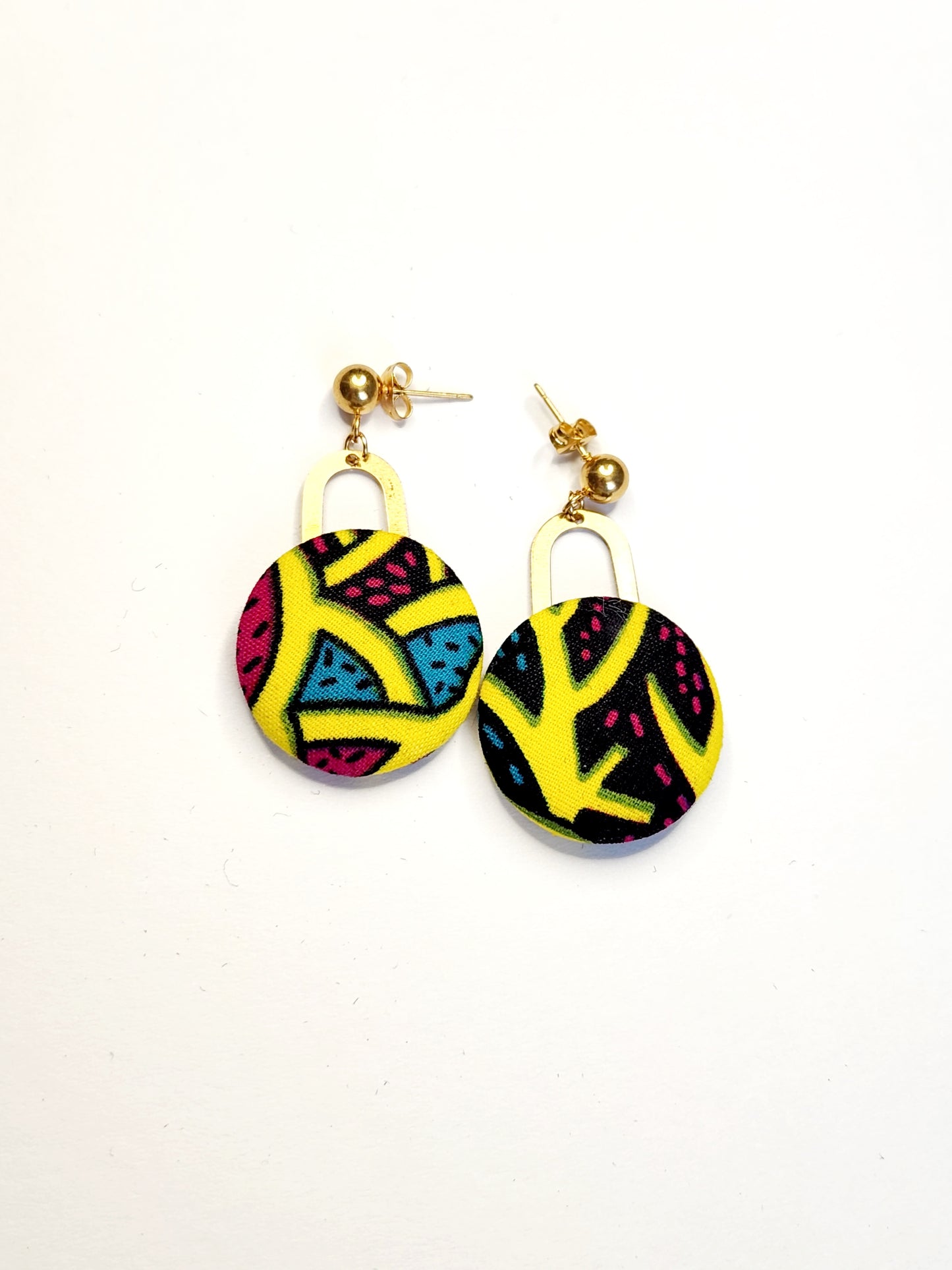Boucles d'oreilles Kwela en tissu wax imprimé africain