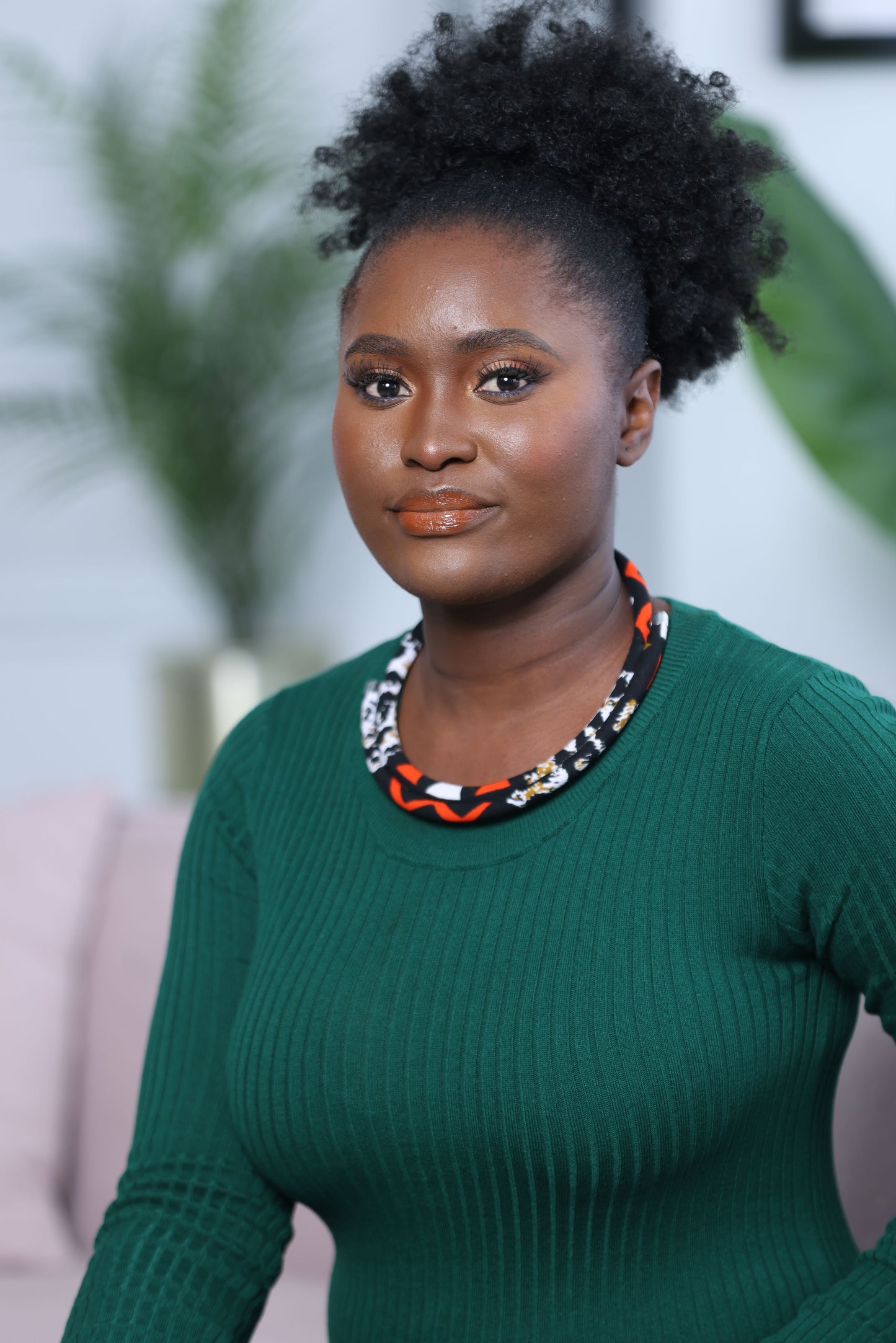 Collier Sepela à deux rangées en tissu wax imprimé africain