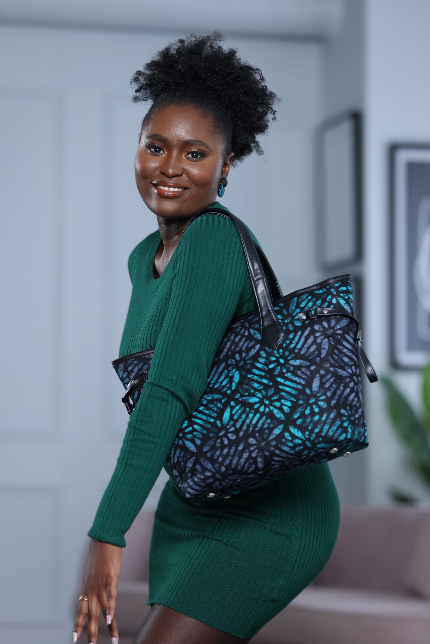 Sac à main fourre-tout Mosala en imprimé africain