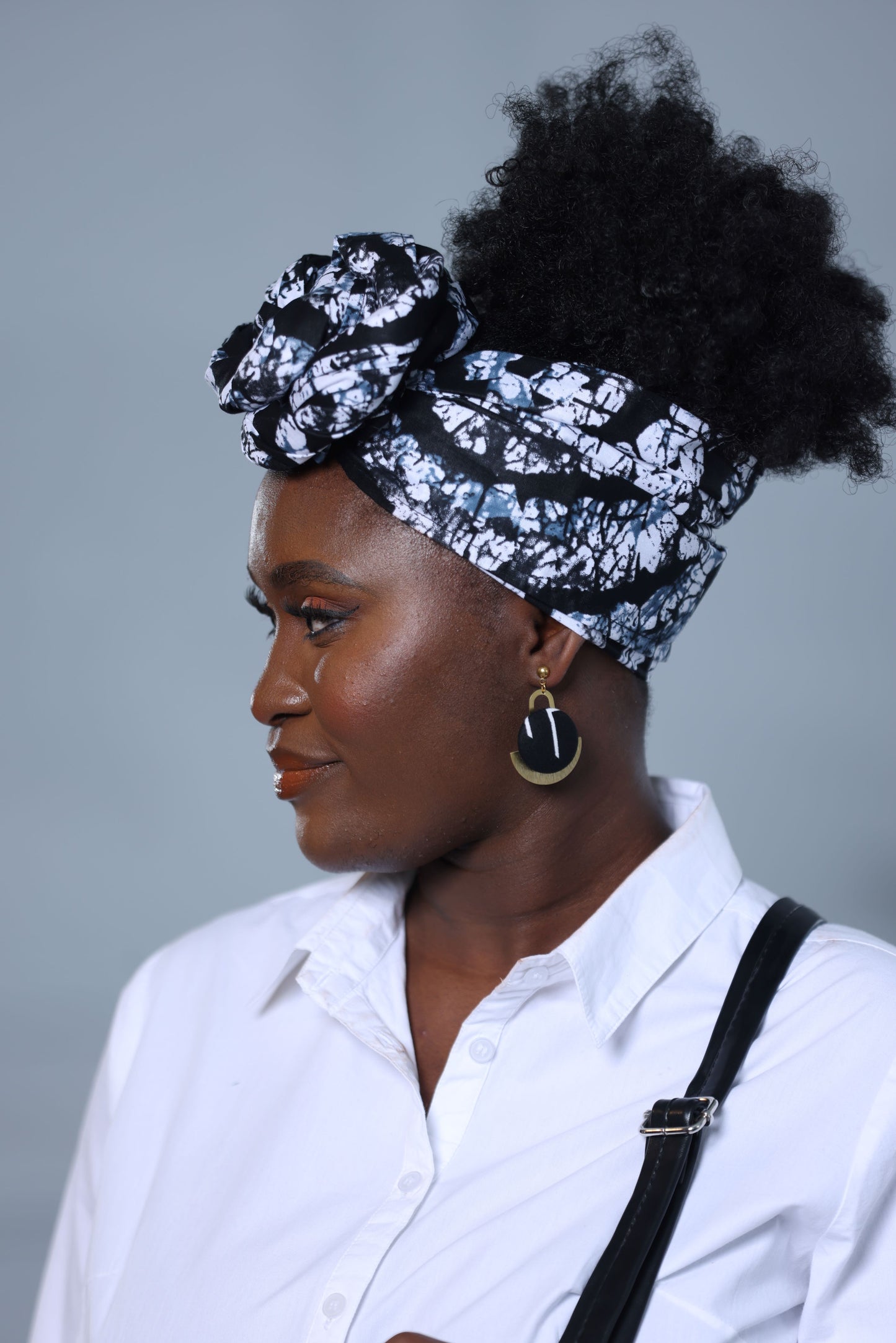 Boucles d'oreilles Kwela en tissu wax imprimé africain
