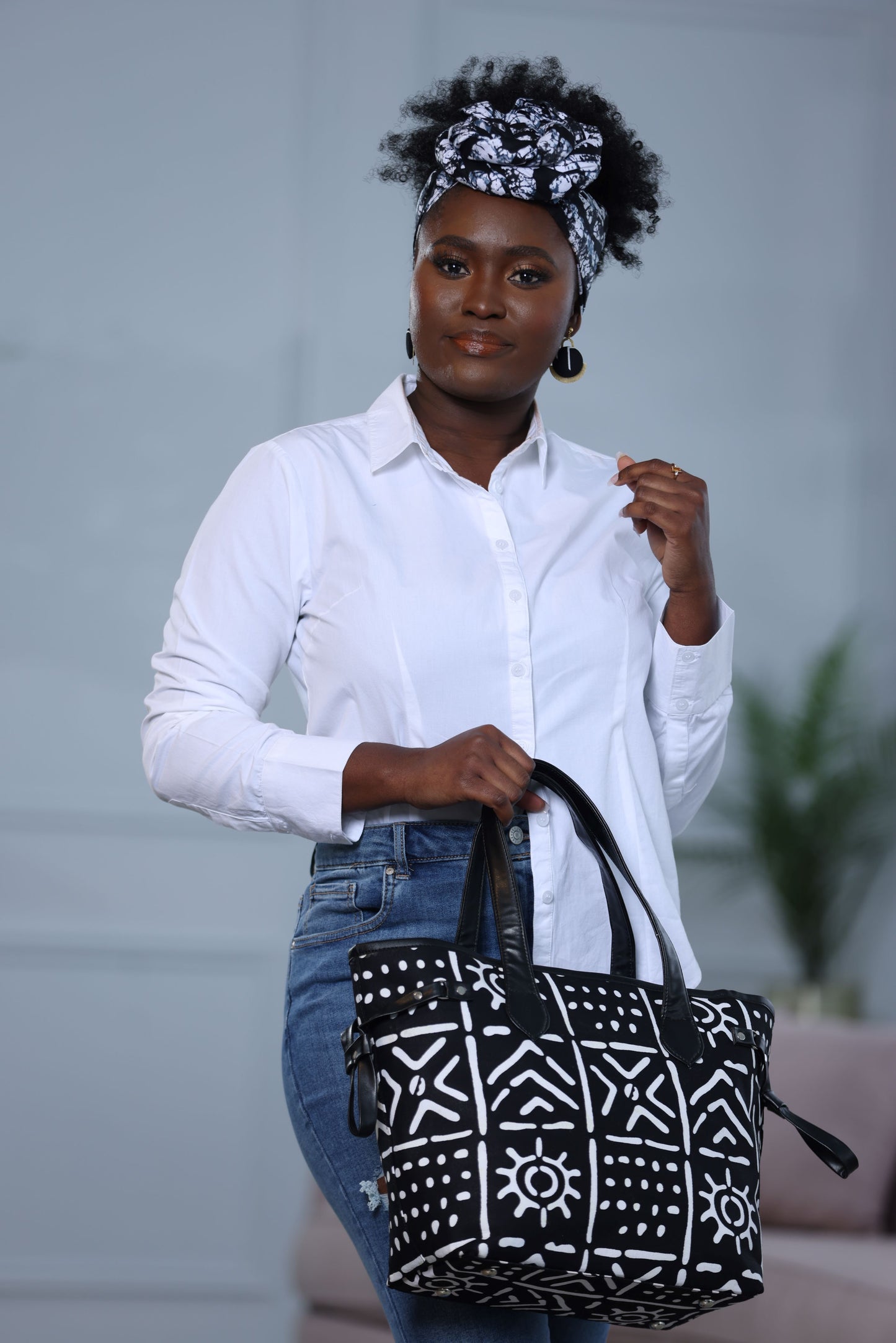 Sac à main fourre-tout Mosala en imprimé africain