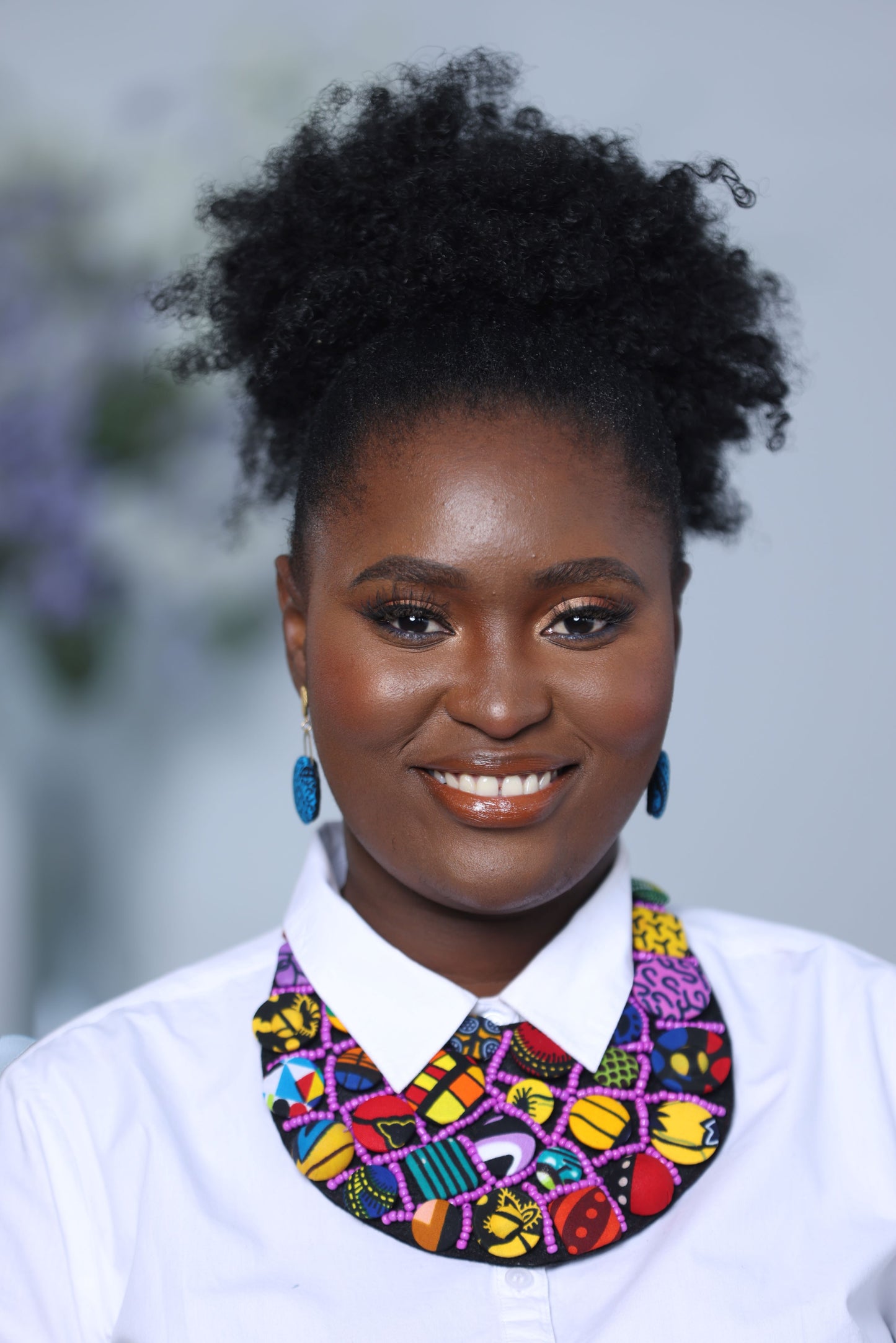 Collier Liziba en tissu wax imprimé africain