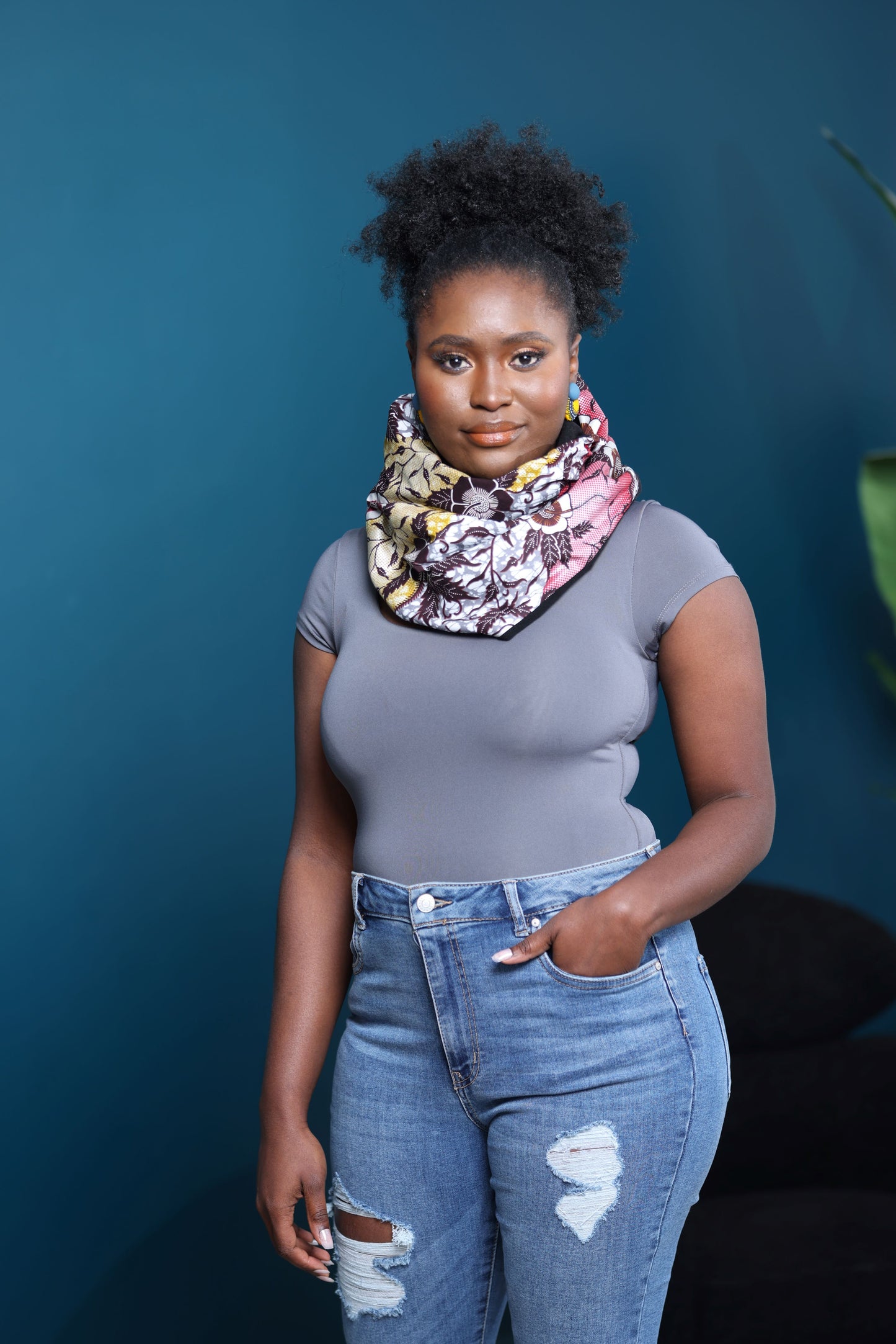 Écharpe infinity réversible unisexe Bobo en imprimé africain