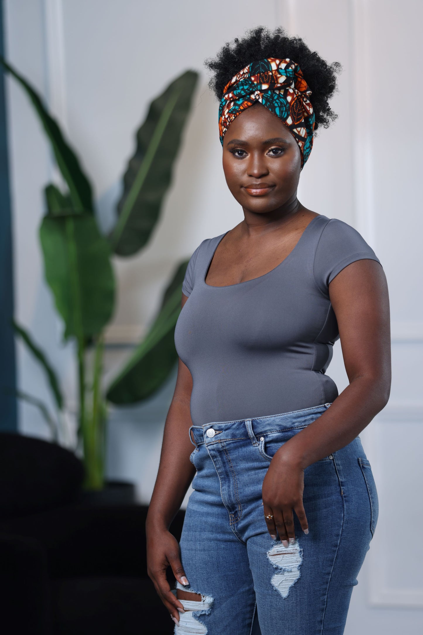 Bandeau flexible Kanga en tissu wax imprimé africain
