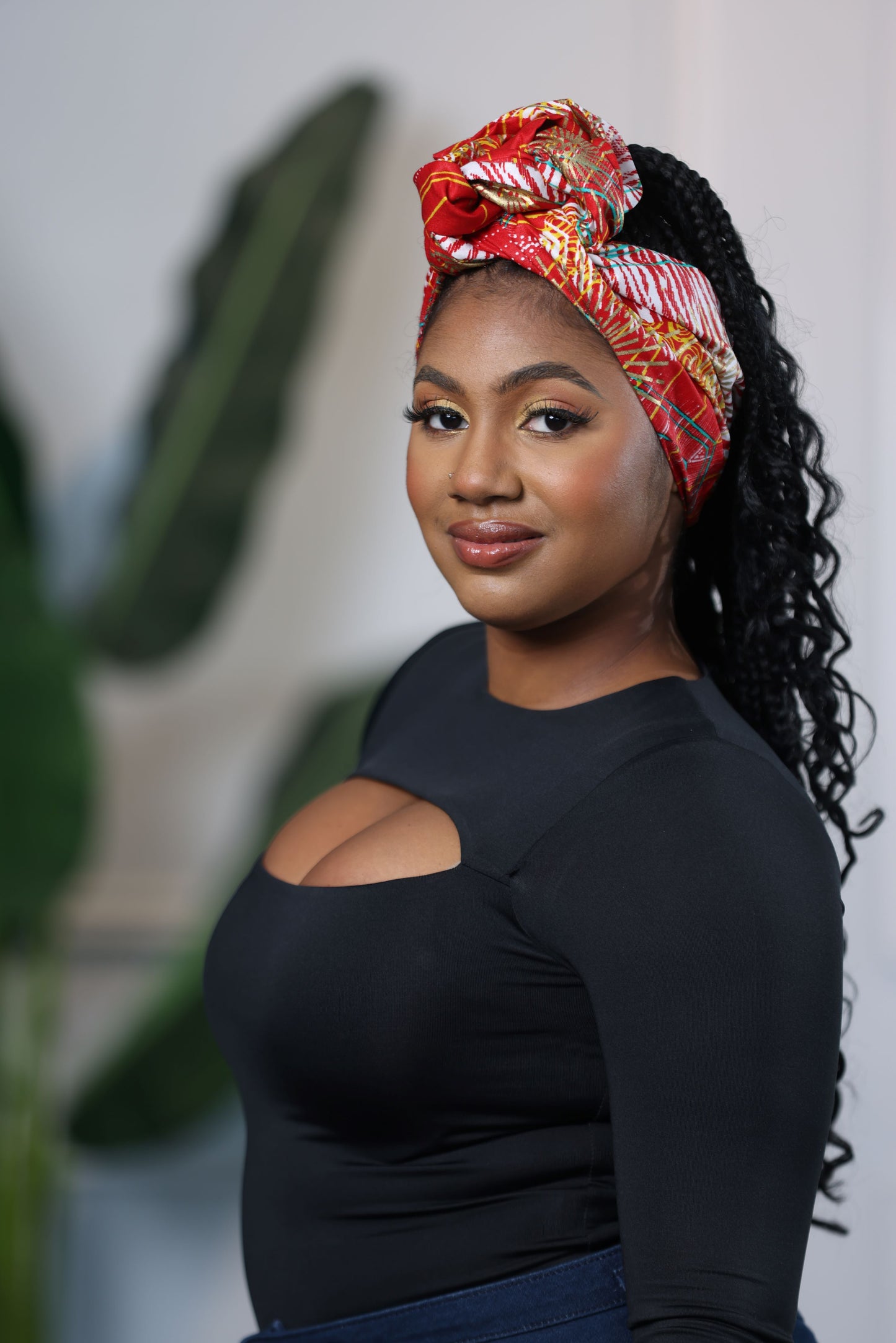 Bandeau flexible Kanga en tissu wax imprimé africain