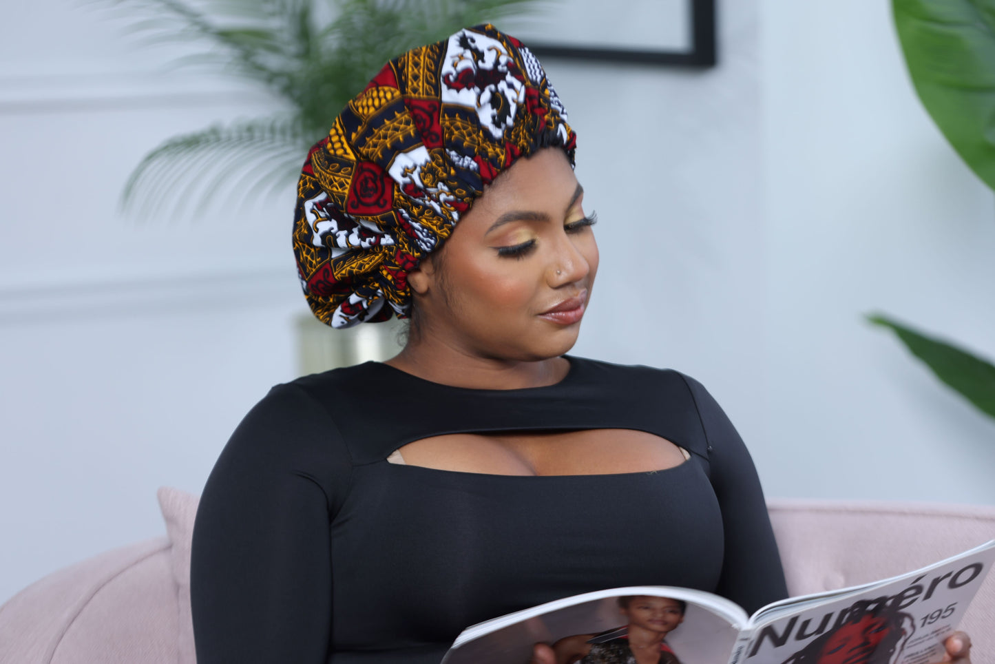 Bonnet de nuit Boutou en tissu wax print africain