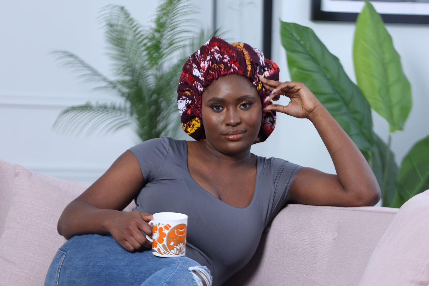 Bonnet de nuit Boutou en tissu wax print africain