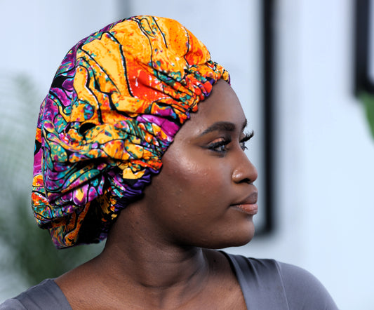 Bonnet de nuit Boutou en tissu wax print africain
