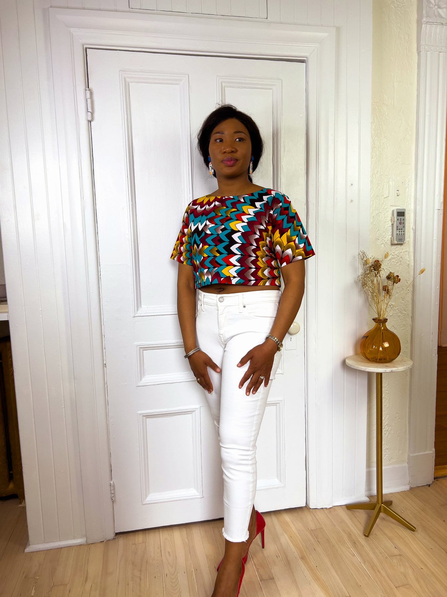 Blouse Crop Top Lola en tissu wax