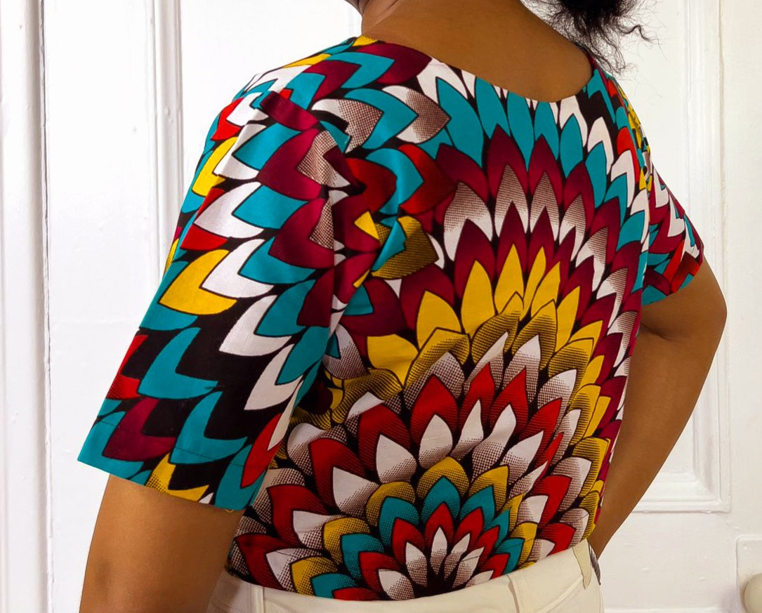 Blouse Crop Top Lola en tissu wax