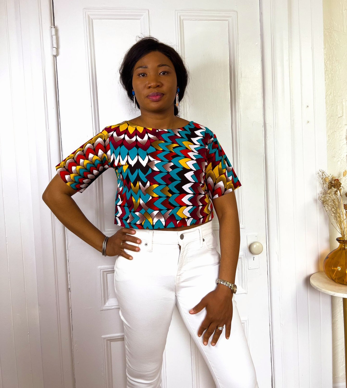 Blouse Crop Top Lola en tissu wax