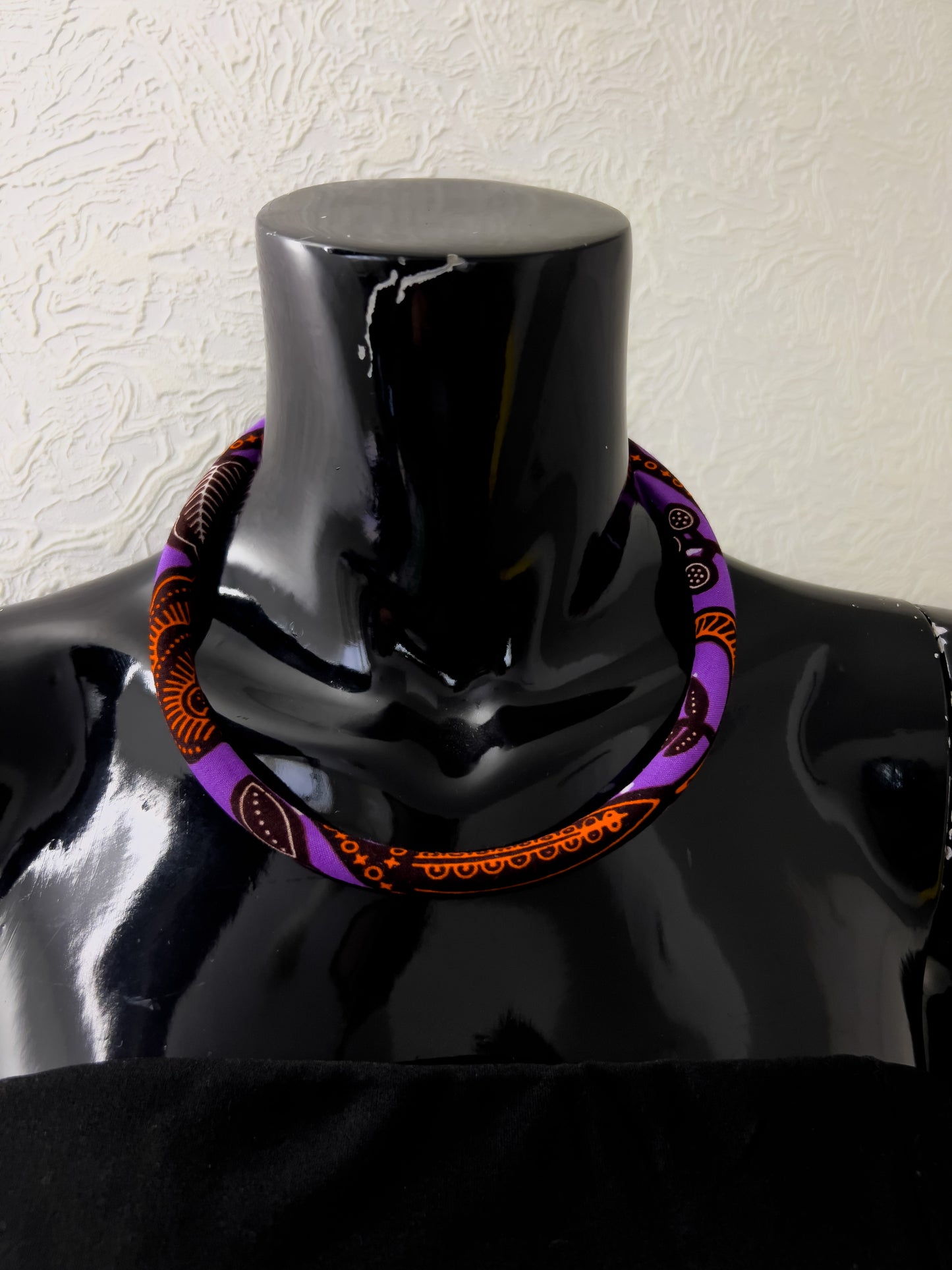 Collier Moko en tissu wax imprimé africain